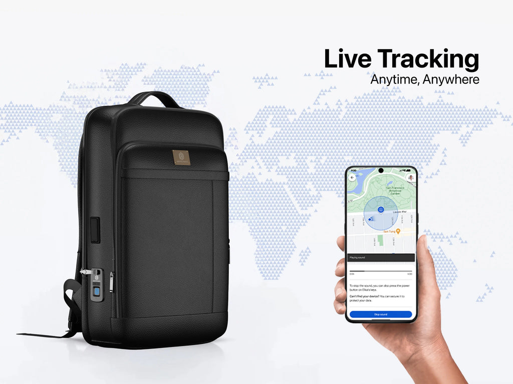 Fingerlock Leather Backpack (Live Tracking) Arista Vault