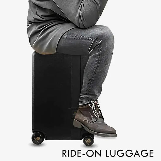 USB Charging Port on Black Follow Me Luggage for Charging Mobile Devices While Traveling