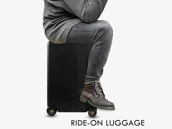 USB Charging Port on Black Follow Me Luggage for Charging Mobile Devices While Traveling
