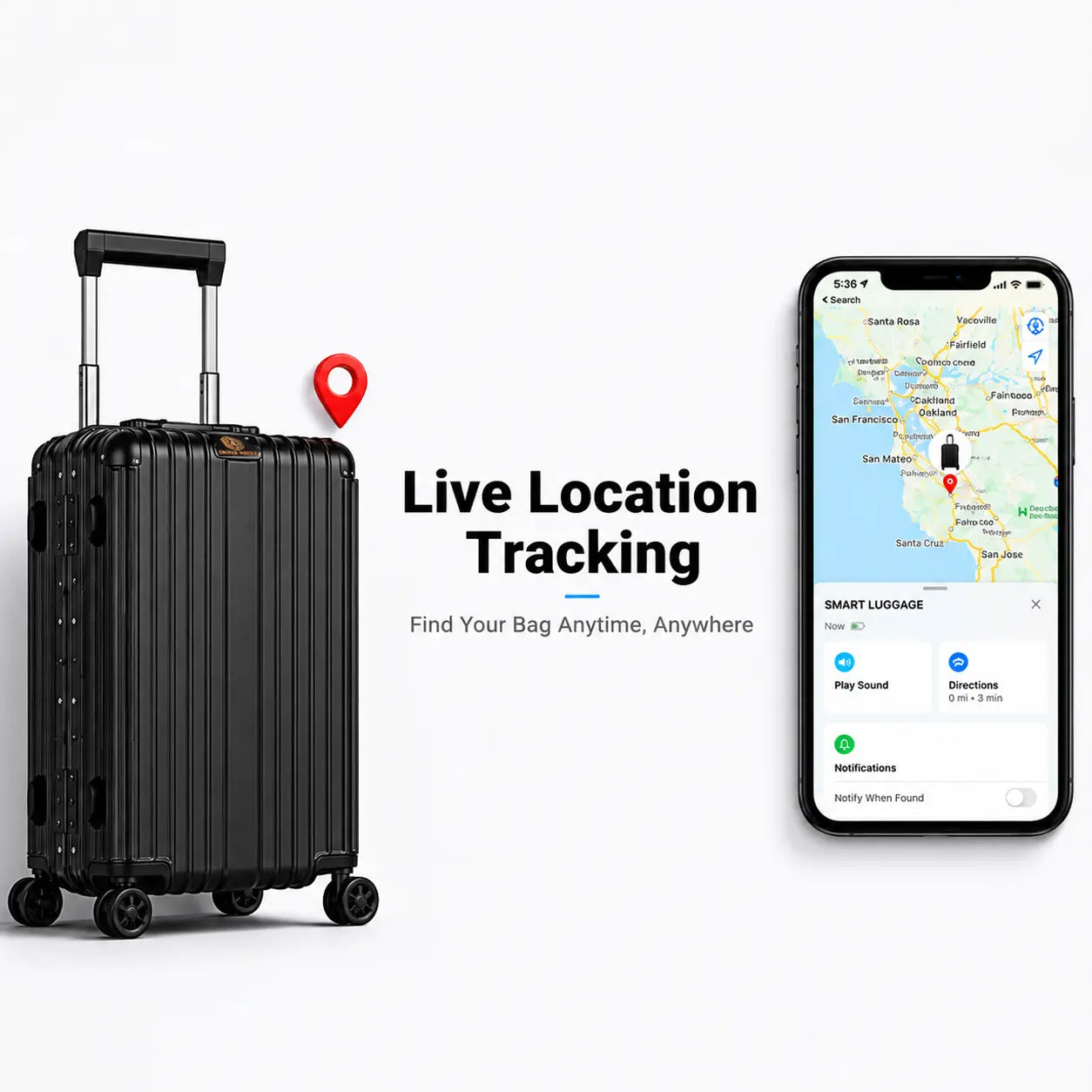 Smart Aviator Luggage | Live Location