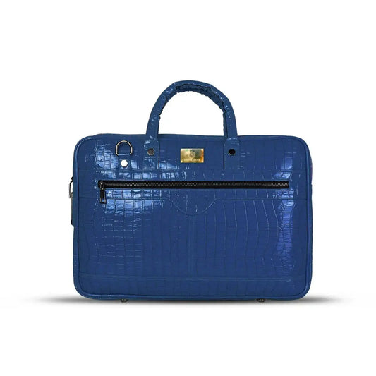 Croc-Textured Fingerlock Smart Laptop Bag (Royal Blue) Arista Vault