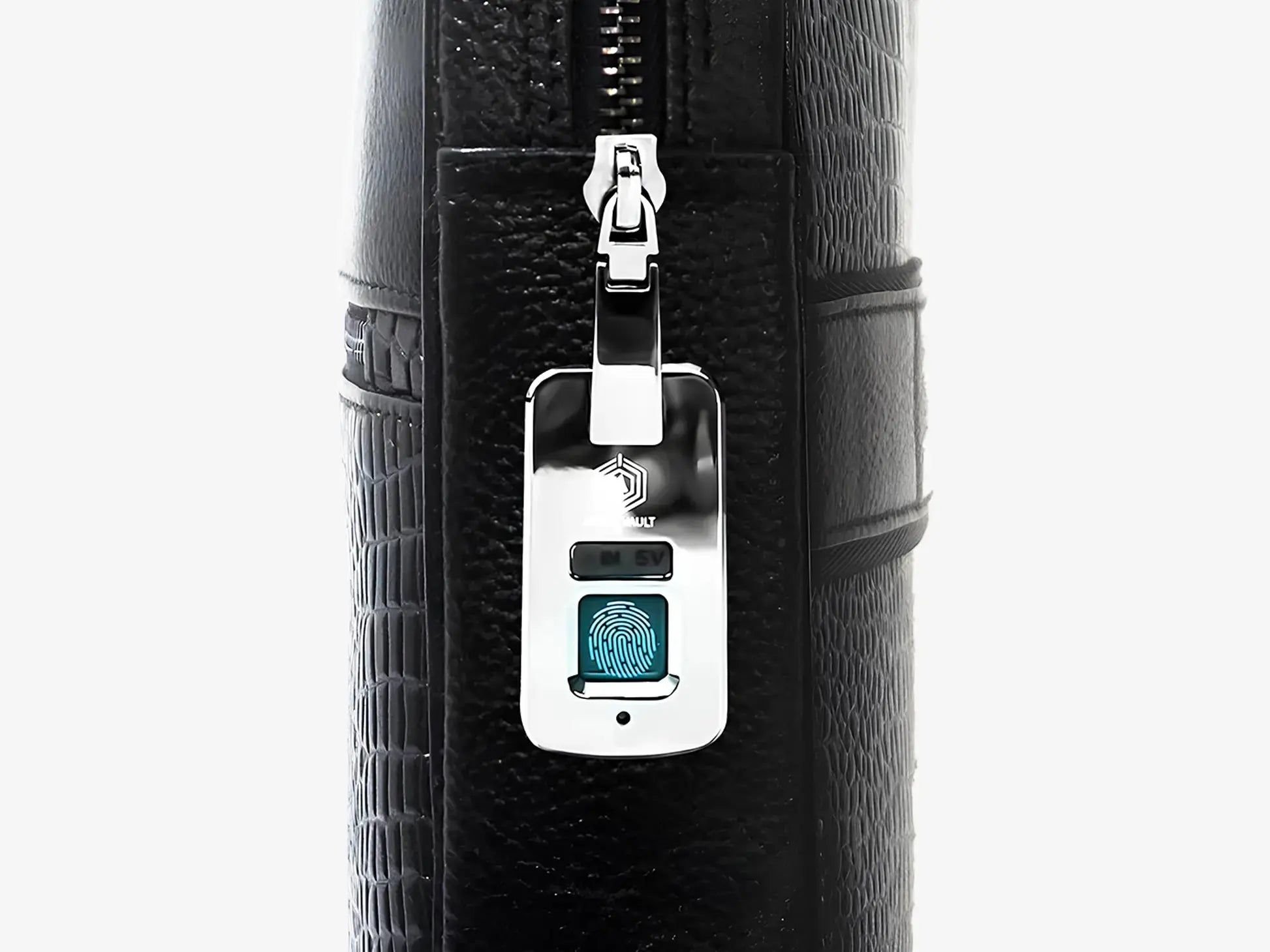 Side View of Black Croc Leather Business Bag with Smart Security Lock and Premium Finish