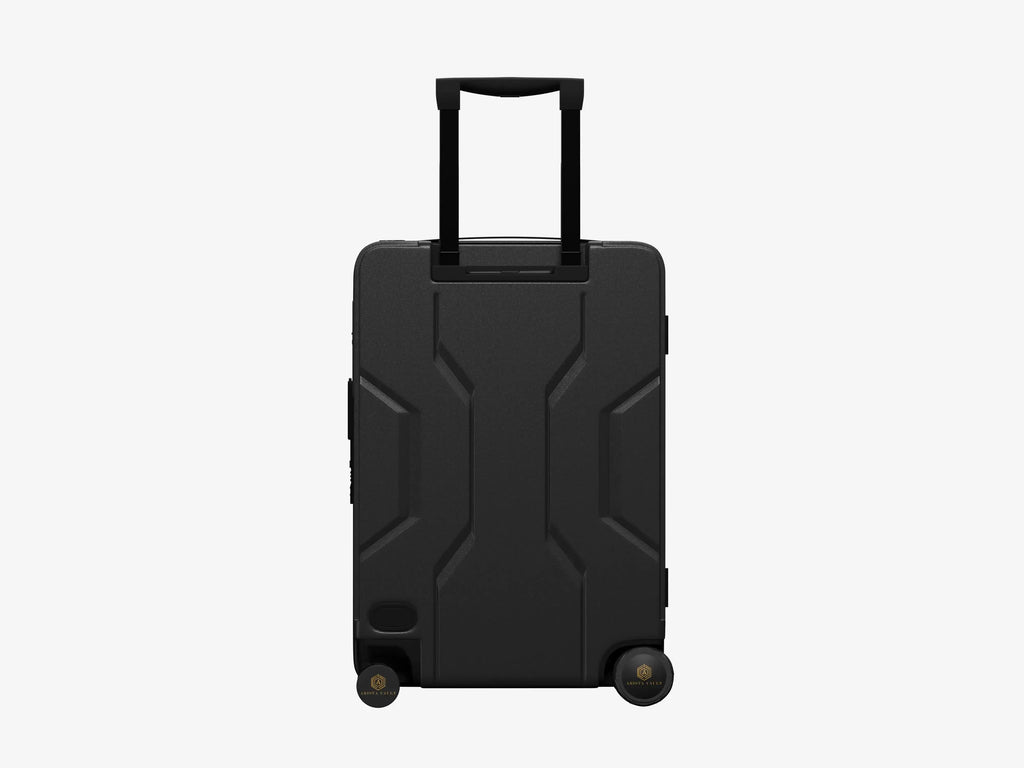 USB Charging Port on Grey Jarviz Smart Luggage for Charging Electronic Devices