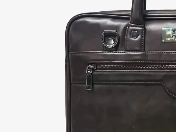 Close-up of ZenMatte Brown Bag's Biometric Lock System with Multiple User Registration