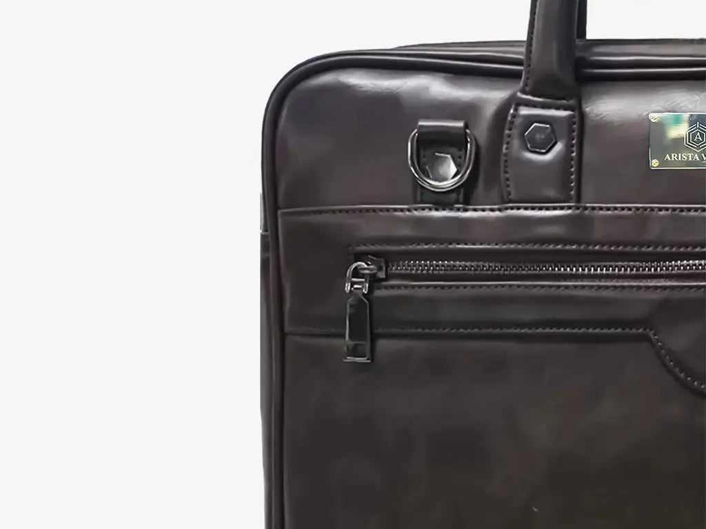 Close-up of ZenMatte Brown Bag's Biometric Lock System with Multiple User Registration