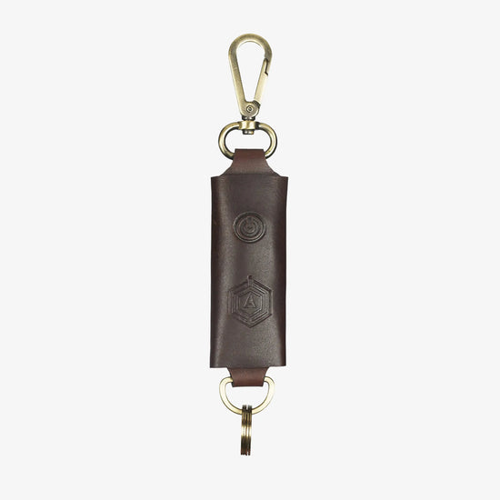 Brown Leather Smart Bag Tag with Anti-Loss Technology and Smartphone App