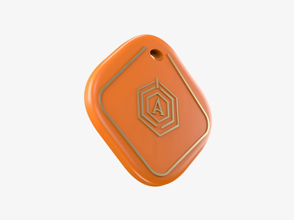 Demonstration of Orange Smart Keychain Anti-Theft Alarm Feature with Distance Indication