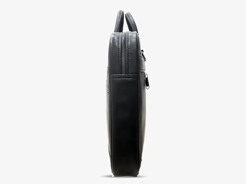 Inside of Black ZenMatte Laptop Bag with Multiple Storage Pockets and Laptop Compartment