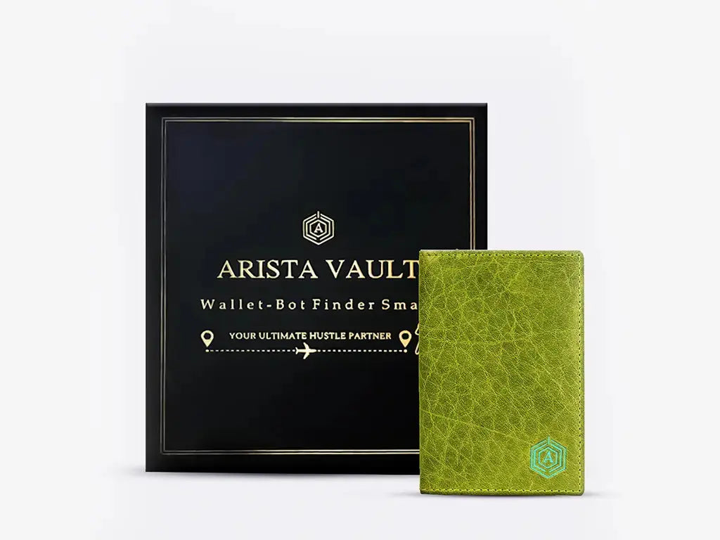 Traveler Using Green Smart Passport Holder at Airport with Anti-Loss Tracking Technology