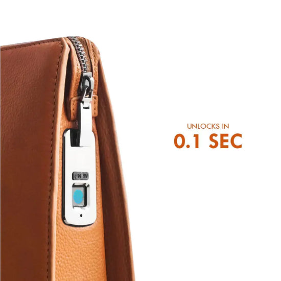 Techbag Fingerlock Laptop Leather Bags (Brown) Arista Vault