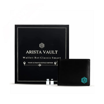 Wallet-bot Classic | Smart wallet | Inbuilt Powerbank  (Black) Arista Vault