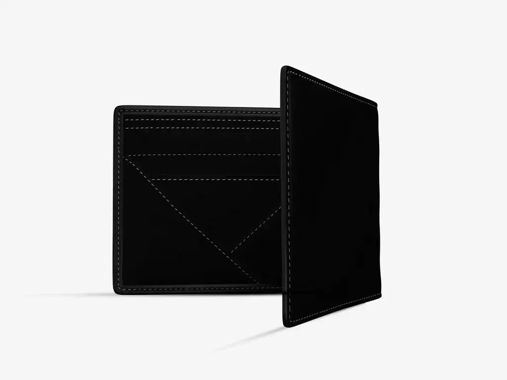 Inside View of Wallet Bot Classic Showing Card Slots, Money CompaInside View of Black Wallet Bot Classic Showing Card Slots, Cash Compartment and Smart Technologyrtment and Smart Technology