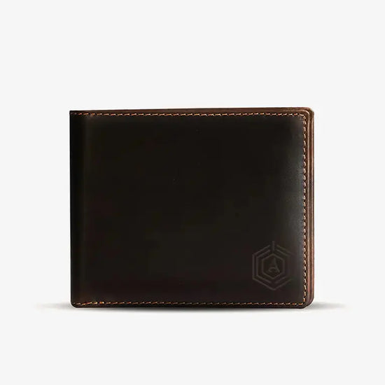 Brown Italian Leather Smart Wallet with GPS Tracking and Bluetooth Anti-Loss Technology