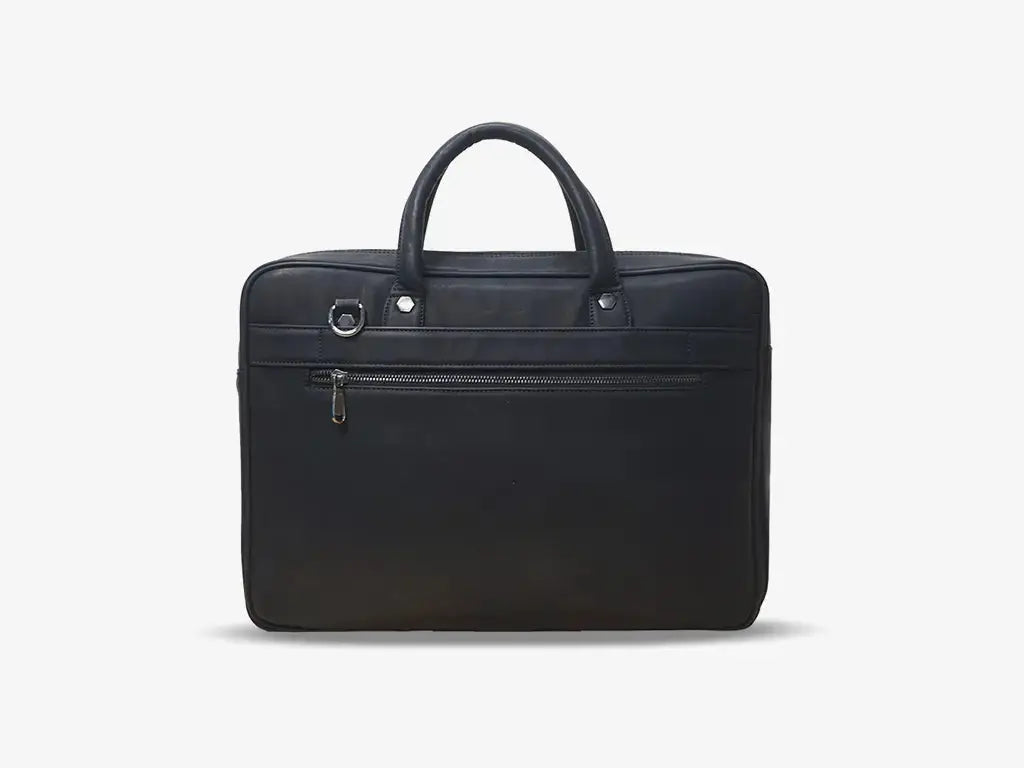 Side View of Black ZenMatte Laptop Bag Showing Slim Profile and Shoulder Strap