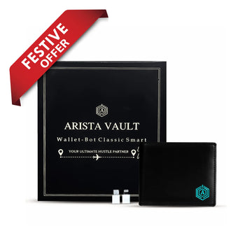 Wallet-bot Classic | Smart wallet | Inbuilt Powerbank  (Black) Arista Vault