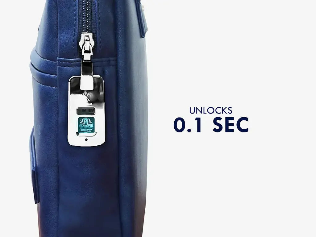 Side Profile of Blue SleekFit Bag Showcasing Slim Design and Professional Styling
